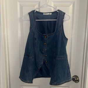 Altar'd State Blue Denim Sleeveless Blouse